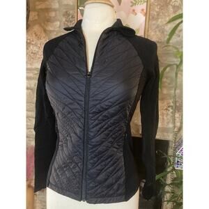 🖤 Athleta Black Quilted Zip Jacket 🖤 Size Small